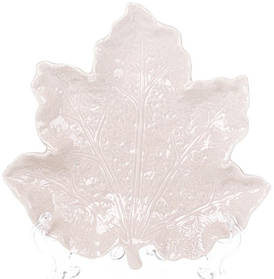 Тарілка-блюдо Feuille "Кленовий лист" 20см greenpharm, керамічна бежева