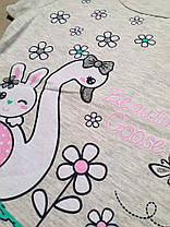 Красива футболка для дівчинки "Лебідь і зайчик" (від 1 до 4 років), фото 3