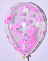 Повітряна куля з наповнювачем рожеве кругле конфетті