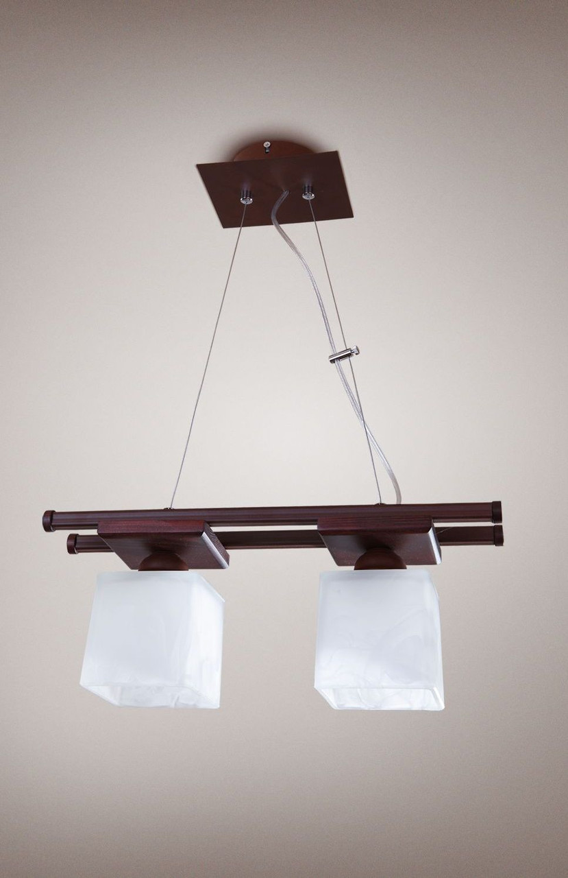 Люстра 2-х лампова на тросах з плафонами-кубами до спальні, зали, кухні, коридору, фото 1