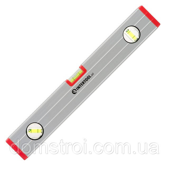 Рівень будівельний 400 мм 3 вічка, переріз 23*58 мм INTERTOOL MT-1141