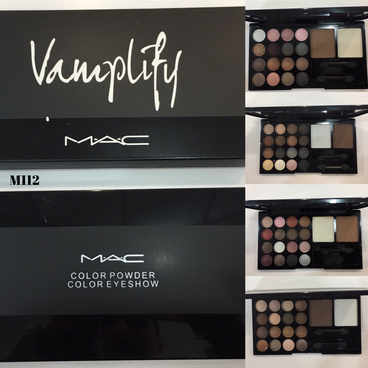 Палитра теней для макияжа Mac Vamplify 16 Color Eyebrow Powder 2 Color Powder - фото 4 - id-p520116502