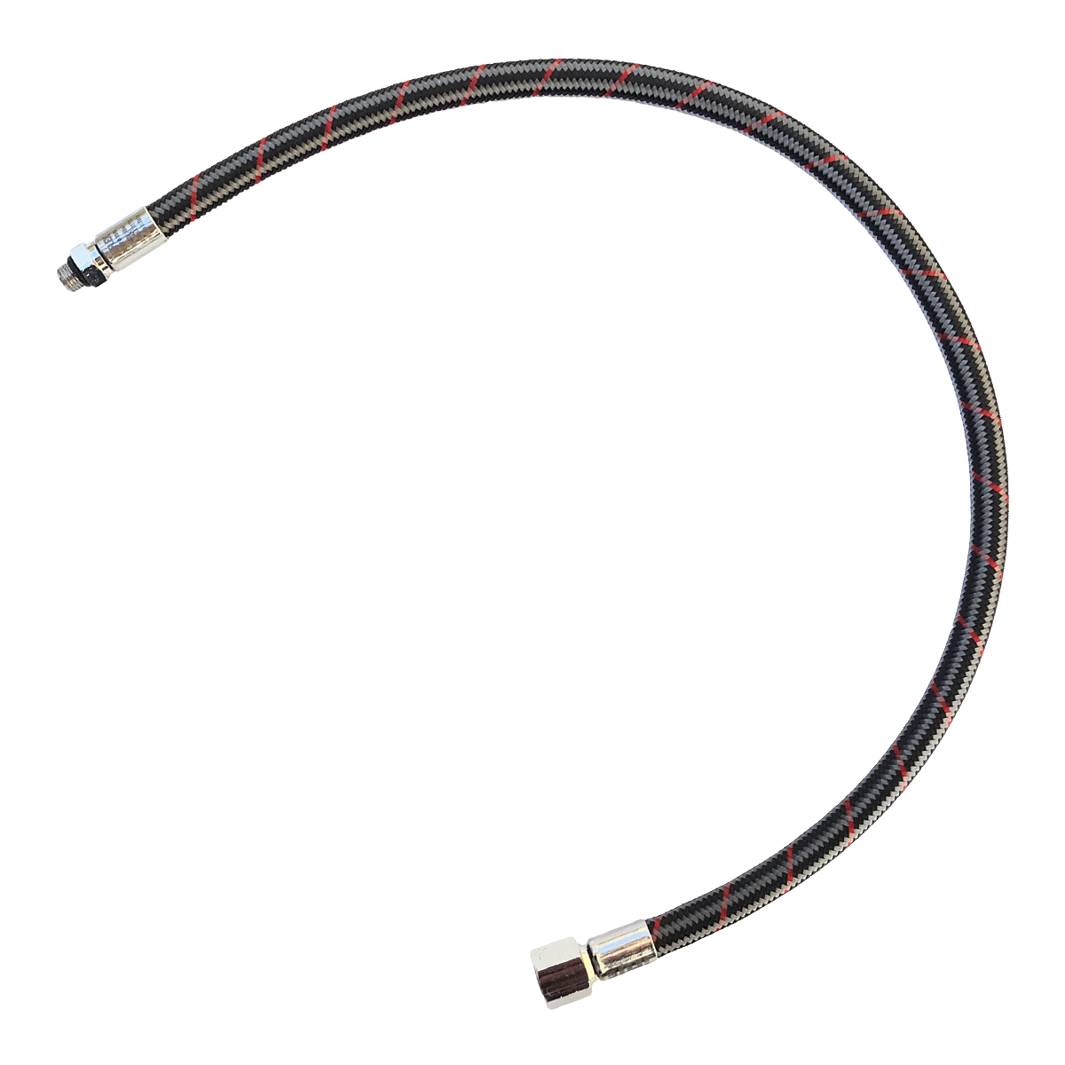 Шланг LP для регулятора гнучкий Miflex 210 cm 3/8'' UNF чорний із червоною смугою