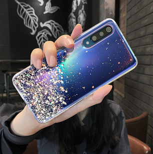 Чохол силіконовий ультратонкий прозорий Xiaomi Mi A3 з блискітками (Сяомі Ксіомі Мі А3)