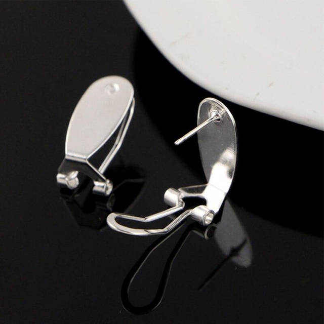 Металическая швенза-клипса для сережек Silver, основа для сережек