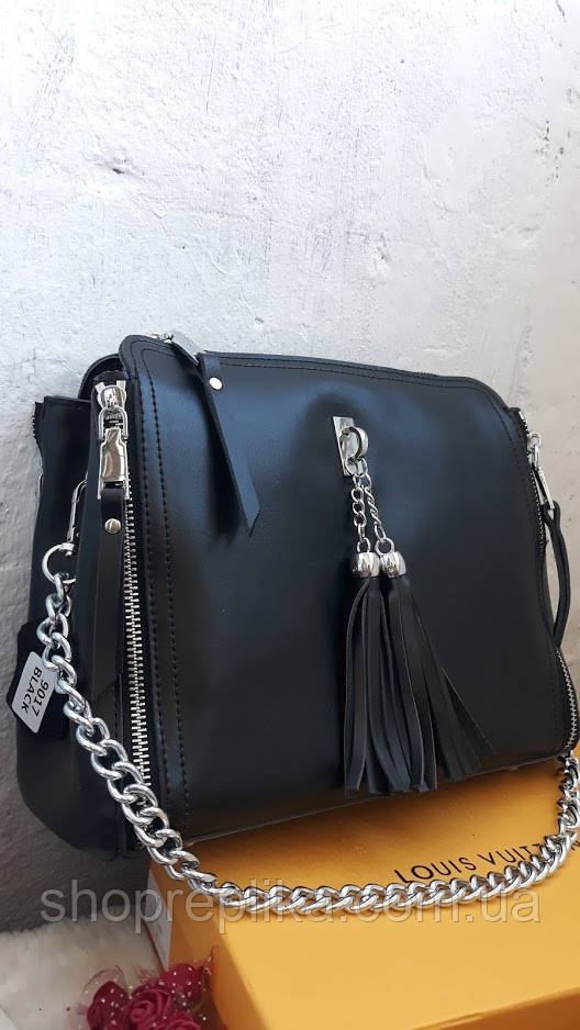 Жіноча сумка шкіряна чорна Шкиряна, жіноча шкіряна сумка, клатч шкіряний чорний df2652A5