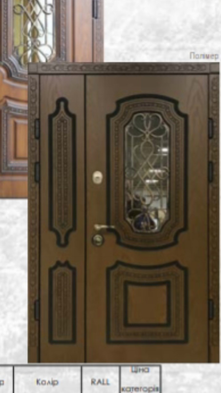 Двері вхідні металеві з віконечком серії - ПОЛіМЕР"