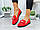 Балетки жіночі туфлі червоного кольору, фото 3