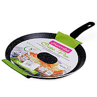 Сковорода млинна 30см з алюмінію з мармуровим покриттям і ручкою "soft-touch" (індукція)
