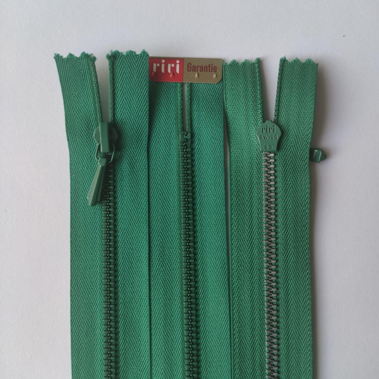 Блискавка фарбований метал нерознімна 3 RIRI Швейцарія 30 см колір Холодний зелений