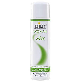 Лубрикант на водной основе pjur Woman Aloe 100 мл с экстрактом алоэ, увлажняющий, без парабенов   | Puls69