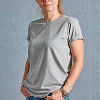 Сіра футболка жіноча з манжетом