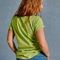 Зелена футболка жіноча з манжетом