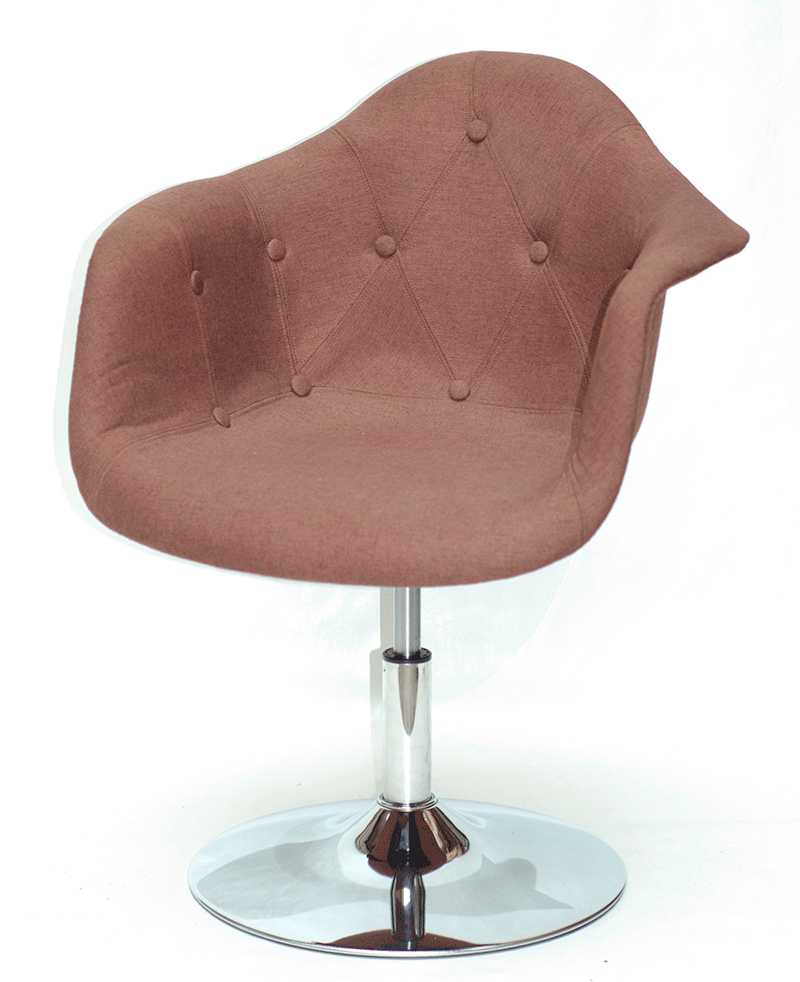 Крісло Leon Soft CH-Base коричневий K-10,віскоза на хромованій опорі-бліні, дизайн Charles Eames, фото 1