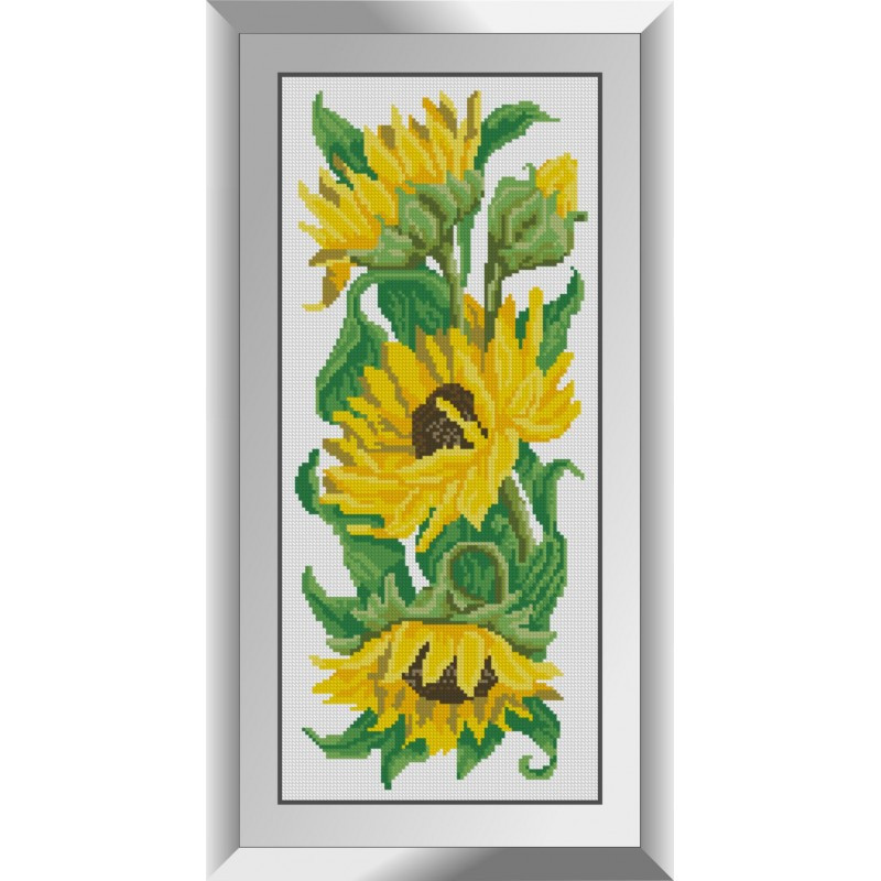 Набір алмазної мозаїки Три соняшника Dream Art 31538 (23 x 53 см), фото 1