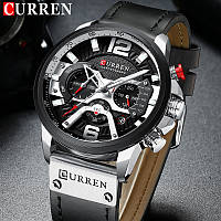 Часы CURREN 8329 Chronograph Silver Black 47mm (Quartz).