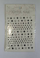 Гнучка стрічка для дизайну нігтів, зірки чорні 353