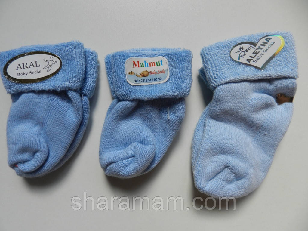 Махровые носки для новорожденных голубого цвета - фото 2 - id-p233551713
