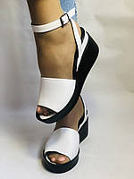 Estomod Туреччина Жіночі босоніжки на середній танкетці. Натуральна шкіра Розмір 37 39, фото 2