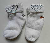 Махрові шкарпетки для новонароджених білого кольору, фото 2