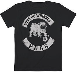 Дитяча футболка Sons Of Wrinkly Pugs (чорна)