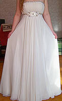 Платье свадебное длинное с высокой талией