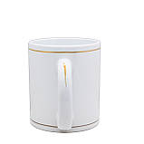 Чашка для сублімації біла із золотими обідками 330 мл, фото 2