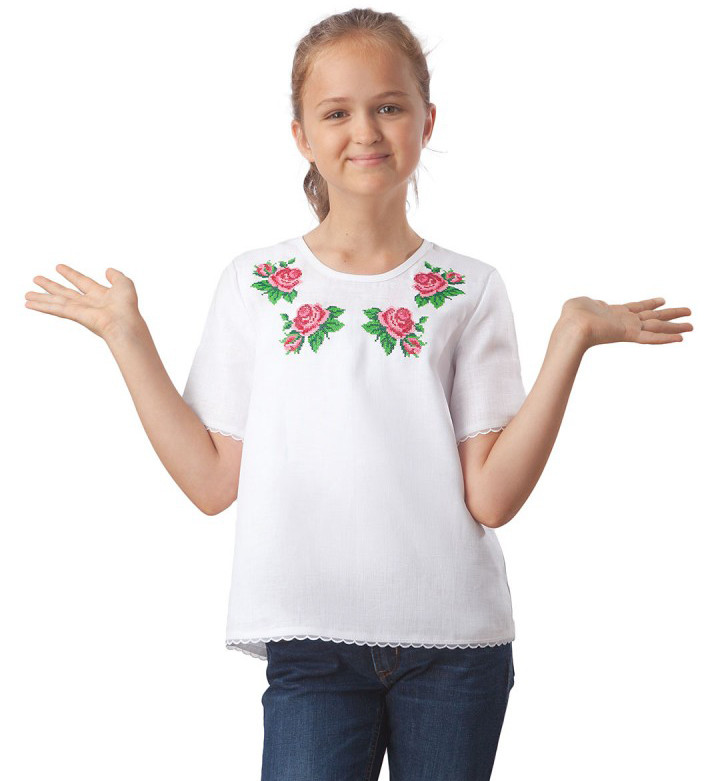 Вишита дитяча футболка (на зріст від 122 см до 158 см)