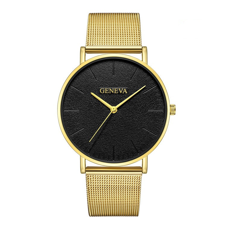 Жіночий годинник Geneva Classic steel watch золотий з чорним, наручний кварцовий годинник Жінова
