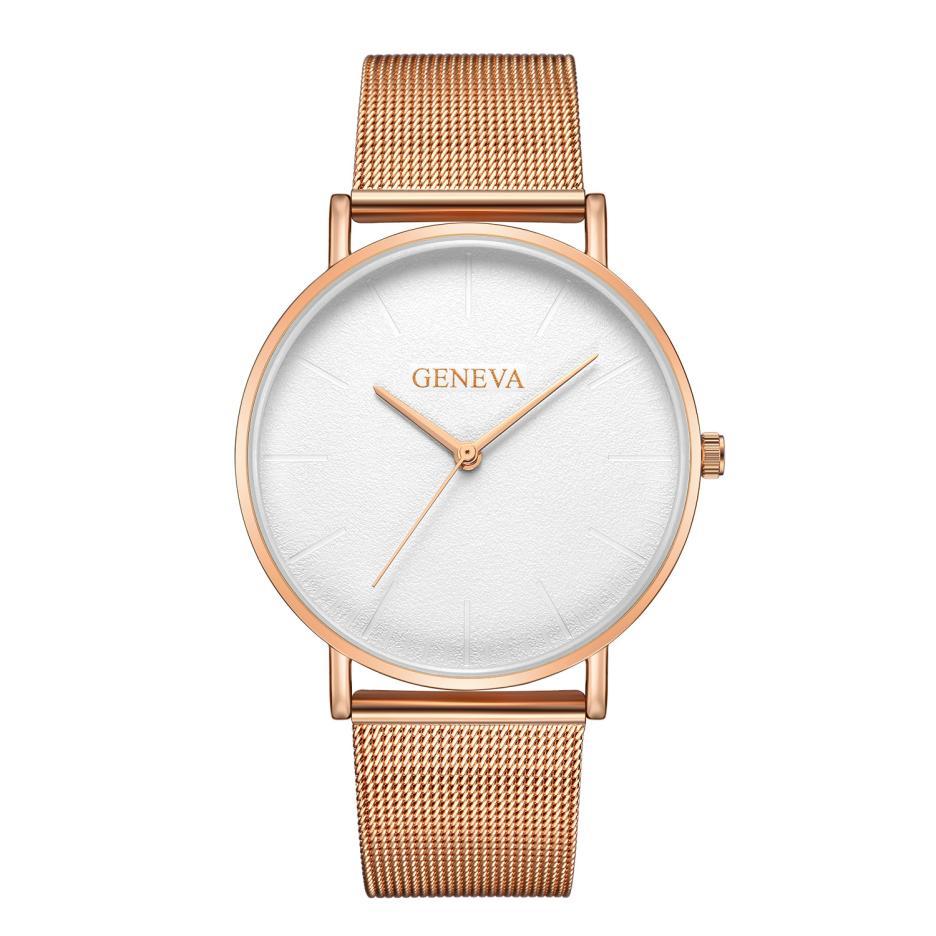 Жіночий годинник Geneva Classic steel watch рожеве золото, наручний кварцовий годинник Жінова