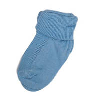 Тонкие носочки с подворотом для новорожденных (голубой цвет)