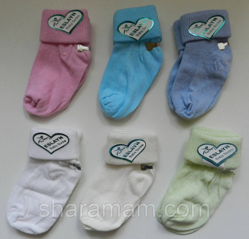 Тонкие носочки с подворотом для новорожденных (розовый цвет) - фото 4 - id-p1167972691