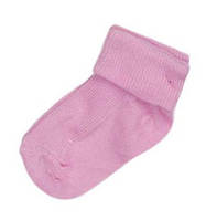 Тонкие носочки с подворотом для новорожденных (розовый цвет)