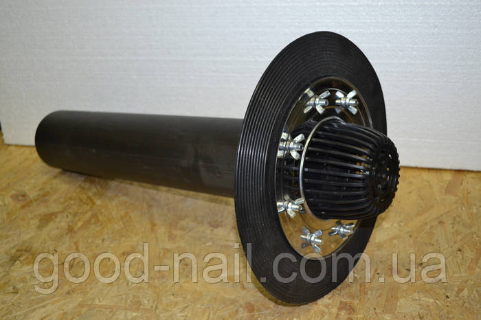 Воронка переливная 110/600мм с листоуловителем, с прижимным фланцем из ...