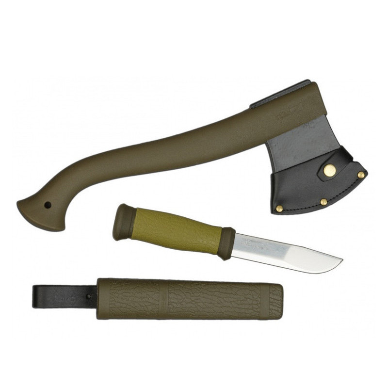 Набір Morakniv Outdoor Kit MG Ніж Outdoor 2000+Сокира Camping axe Нержавіюча сталь Зелений колір