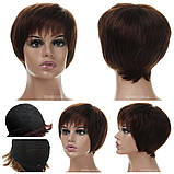 Перука з натурального волосся Silvia HH шоколадного кольору, фото 7