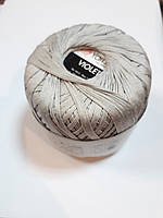 Пряжа нитка для в'язання  Violet YarnArt 100% бавовна сірий світлий пастельний № 4920