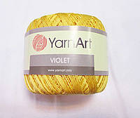 Пряжа нитки для вязания хлопковые Виолет ЯрнартViolet YarnArt 100% бавовна жовтий пастельний № 4653