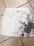 Женская белая юбка с цветочной аппликацией, фото 6