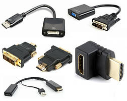 Перехідники адаптери HDMI, DVI, VGA, DisplayPort