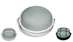 ВЛАГО-ТЕРМОЗАХИСНІ СВІТИЛЬНИКИ IP54 ПІД ЛАМПУ (скло-метал, українське виробництво)