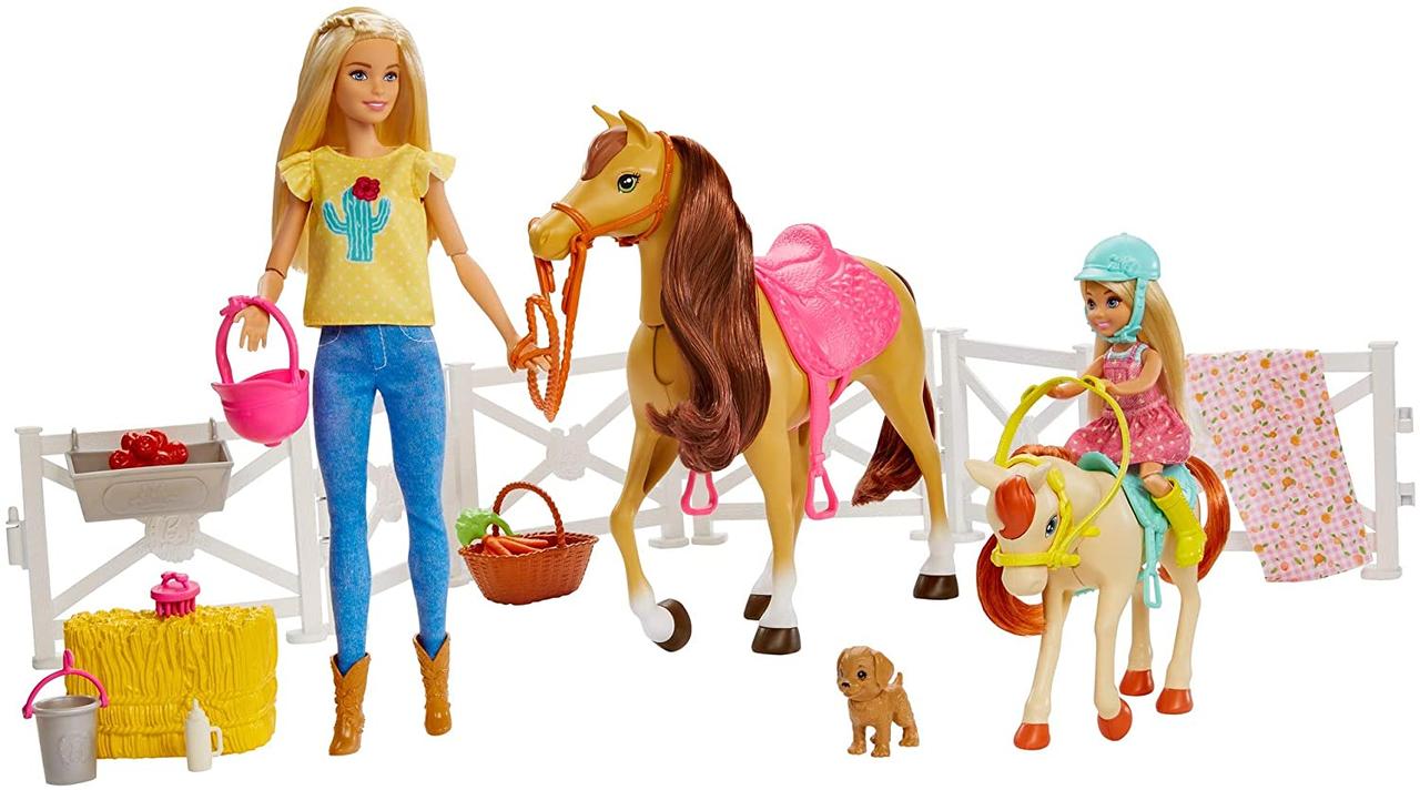 Набір Барбі та Челсі верхова їзда Barbie Hugs N Horses Playset, Blonde