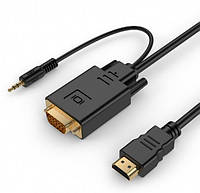 Кабель перетворювач цифрового HDMI сигналу в VGA відео Cablexpert A-HDMI-VGA-03-10 3 метра