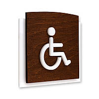 Таблички на дверь туалета для инвалидов  - Акрил и Дерево - "Scandza" Design