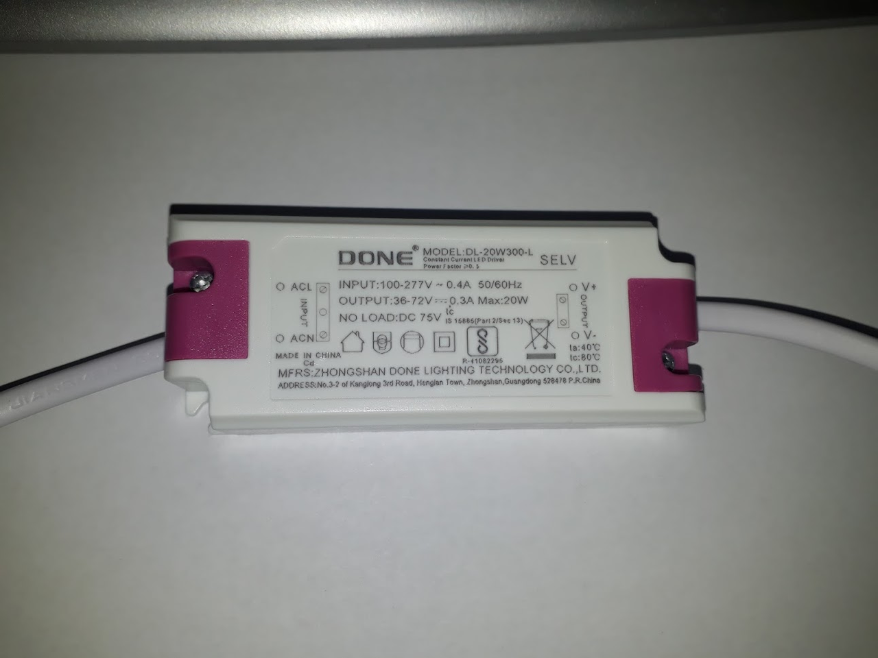 Premium LED Драйвер для панелі / світильника до 20W 36-72V 300mA, фото 1