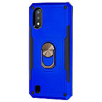 Ударостійкий чохол SG Ring Color для Samsung Galaxy A01 (2020) A015, чохол із кільцем, бампер із магнітом, синій