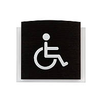 Таблички на дверь туалета для инвалидов  - Акрил и Дерево - "Scandza" Design 100x90 mm, Dark Wenge