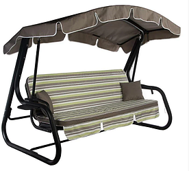 Диван гойдалки DELI тексилк 180 см салатово-білі смужки 1208-2739