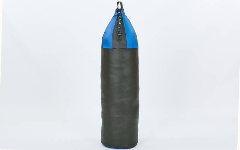 Мішок боксерський Шоломоподібний Шкірвініл h-95 см Великий шолом BOXER 1007-01 (наповнювач-вітош х-б, d-26 см, вага-10 кг, чорний синій)