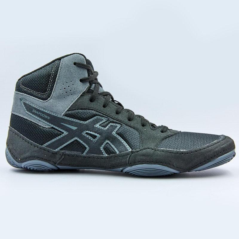 Борцовки замшеві ASICS J703Y-9090 (р-р 39-44) (верх-замша, низ-нековзна гума, чорний-сірий)